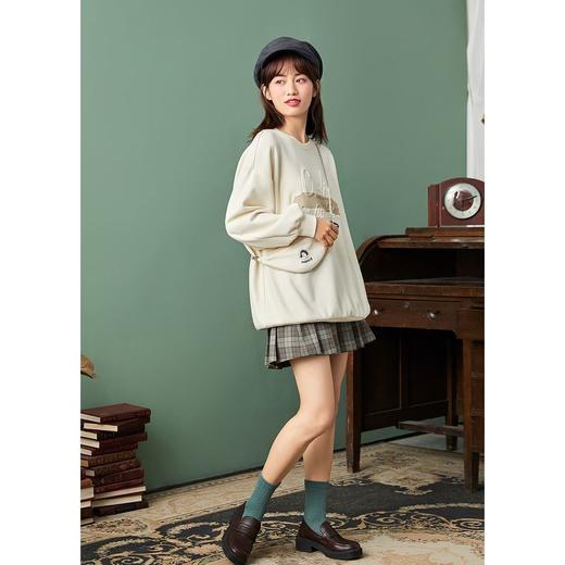 ZIHAN紫涵圆领字母长卫衣女2022春季新款纯色时尚套头上衣立体图案可爱Z2Z01AS155 商品图3