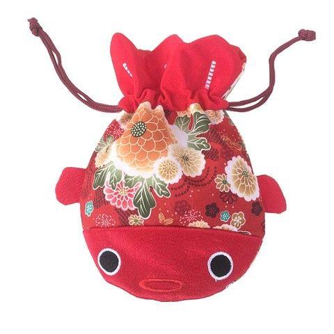创意金鱼束口袋和风刺绣布袋 红色包装袋婚庆双层礼品首饰袋 商品图2