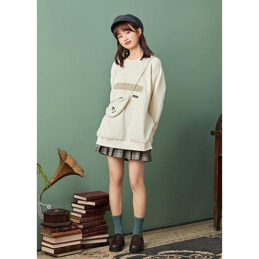 ZIHAN紫涵圆领字母长卫衣女2022春季新款纯色时尚套头上衣立体图案可爱Z2Z01AS155 商品图4