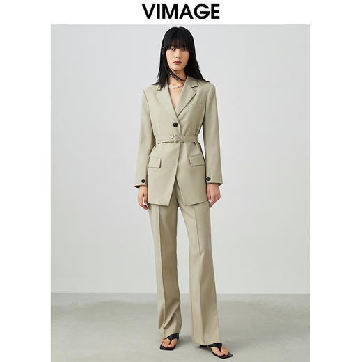 VIMAGE/纬漫纪女装春季新款气质帅气职业百搭收腰显瘦西装外套V1703305 商品图1