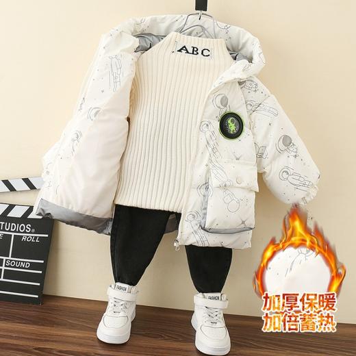 男童冬装羽绒棉服2021年新款洋气宝宝夹棉外套潮儿童韩版加厚棉袄 商品图3