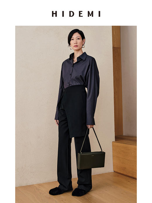 HIDEMI铁灰色经典廓形衬衫 商品图7