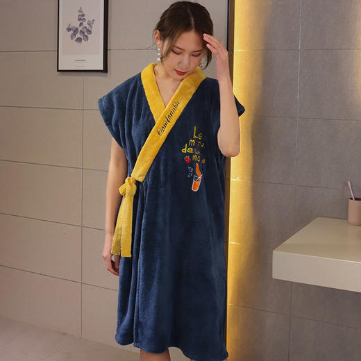浴巾女可穿裹家用吸水速干夏不易掉毛浴袍2021新款穿衣式晨袍睡袍 商品图7