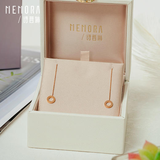 时光印记玫瑰18K金钻石耳线耳坠白18K金耳饰DE0503 商品图5