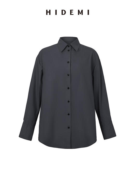 HIDEMI铁灰色经典廓形衬衫 商品图8
