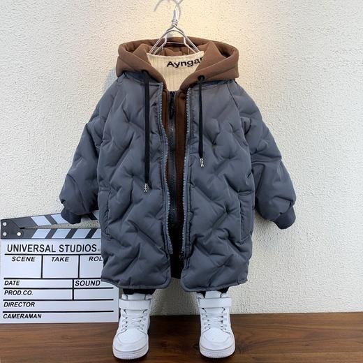 男童冬装棉服2021年新款洋气宝宝冬装夹棉外套潮小儿童中长款棉袄 商品图0