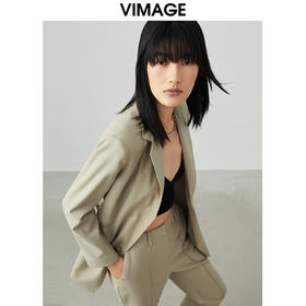 VIMAGE/纬漫纪女装春季新款气质帅气职业百搭收腰显瘦西装外套V1703305