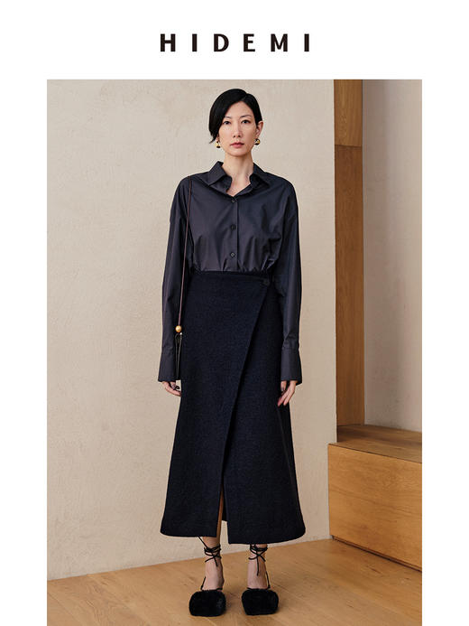 HIDEMI铁灰色经典廓形衬衫 商品图6