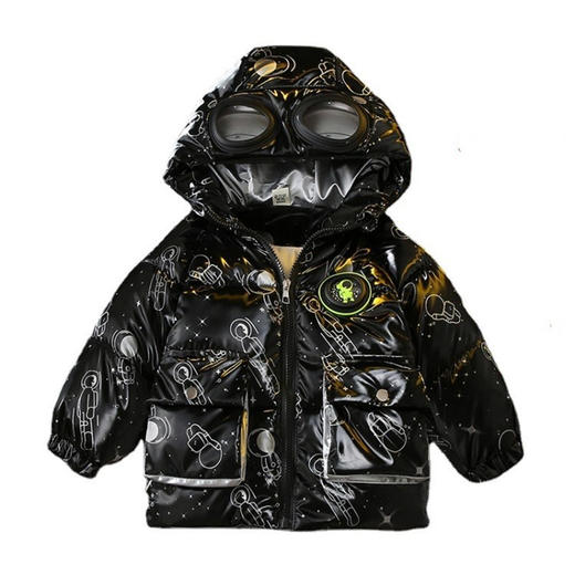 男童冬装羽绒棉服2021年新款洋气宝宝夹棉外套潮儿童韩版加厚棉袄 商品图4