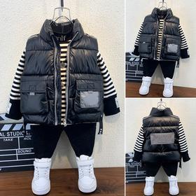 【帅气时尚 保暖舒适】男童马甲外穿2021新款洋气潮女宝宝冬装加厚坎肩儿童保暖棉衣背心