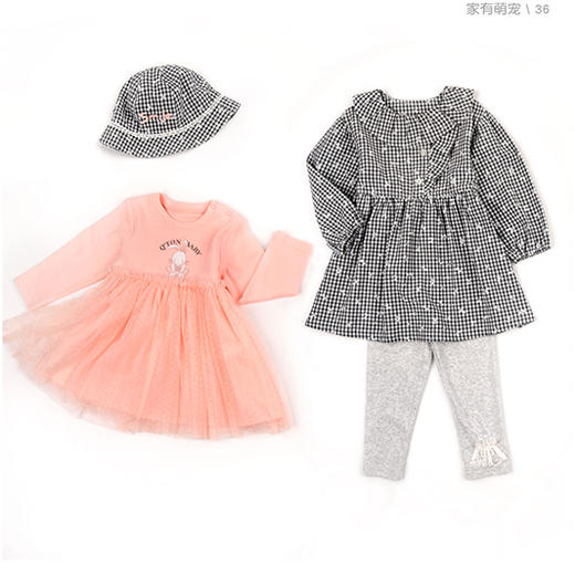 商场同款棉果果春季女童格布连衣裙M122211222139 商品图4