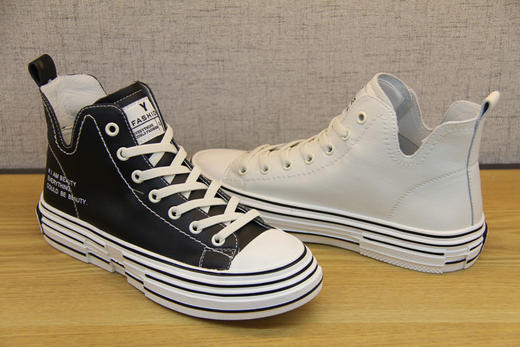 豪行春季新款20178701小白鞋女高帮牛皮鞋百搭休闲运动板鞋爆款鞋 专柜正品 商品图4