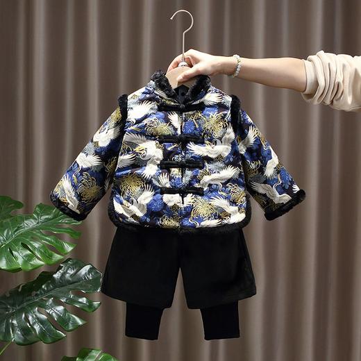 【精选优质面料 】宝宝拜年服中国风周岁礼服男童唐装女童过年汉服婴儿喜庆冬装套装 商品图0