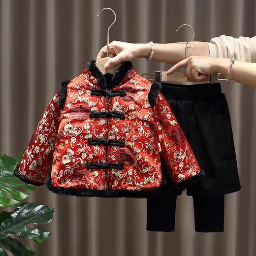 【精选优质面料 】宝宝拜年服中国风周岁礼服男童唐装女童过年汉服婴儿喜庆冬装套装 商品图2