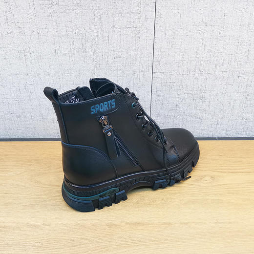 2021豪行冬季新款正品真皮舒适百搭加绒低跟女棉鞋短靴21455275 商品图4