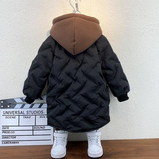 男童冬装棉服2021年新款洋气宝宝冬装夹棉外套潮小儿童中长款棉袄 商品图3