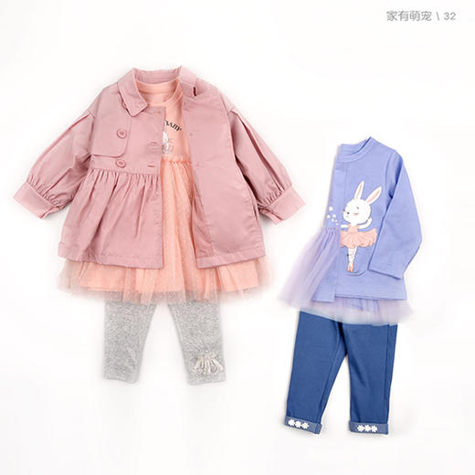 商场同款棉果果春季女童英伦裙式风衣M122100322125 商品图5