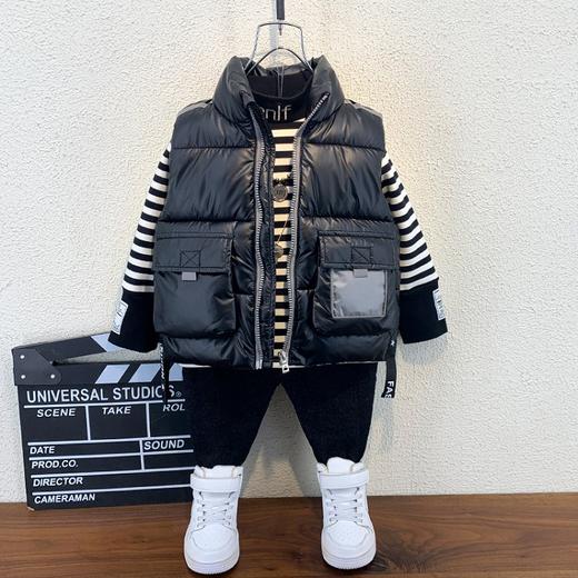 【帅气时尚 保暖舒适】男童马甲外穿2021新款洋气潮女宝宝冬装加厚坎肩儿童保暖棉衣背心 商品图6