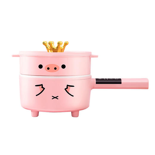 嘿猪猪智能电热锅P953/2.5L多功能电煮锅2一3人蒸煮一体带蒸笼婴儿辅食用小智能电火锅 商品图0