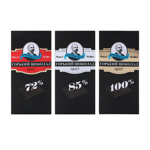 【中欧班列精选】WWJ 俄罗斯教授牌浓度72%/85%/100%纯可可脂黑巧克力70g/块 商品图10