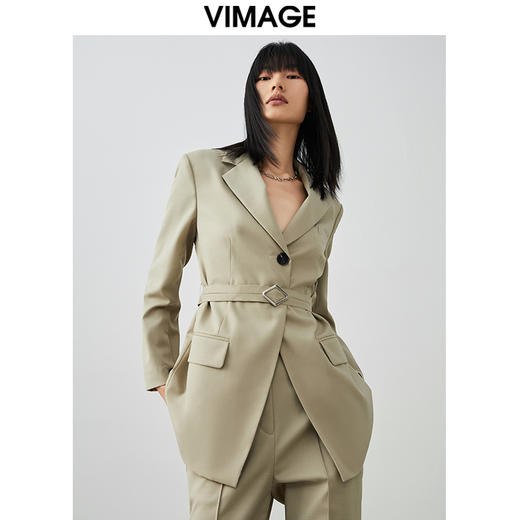 VIMAGE/纬漫纪女装春季新款气质帅气职业百搭收腰显瘦西装外套V1703305 商品图2