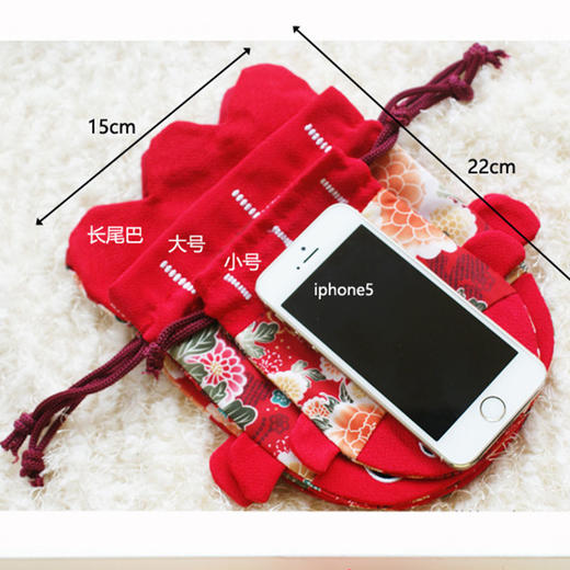 创意金鱼束口袋和风刺绣布袋 红色包装袋婚庆双层礼品首饰袋 商品图7