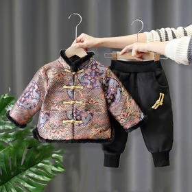中国风宝宝拜年服冬季男童礼服汉服儿童新年唐装过年周岁喜庆衣服