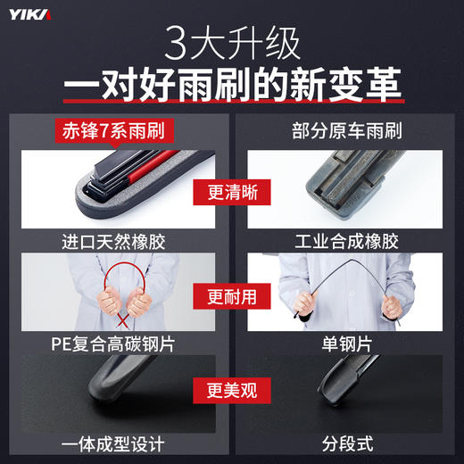 逸卡汽车雨刮器无骨通用型专用升级原厂静音雨刷胶条原装雨刷器片 商品图3