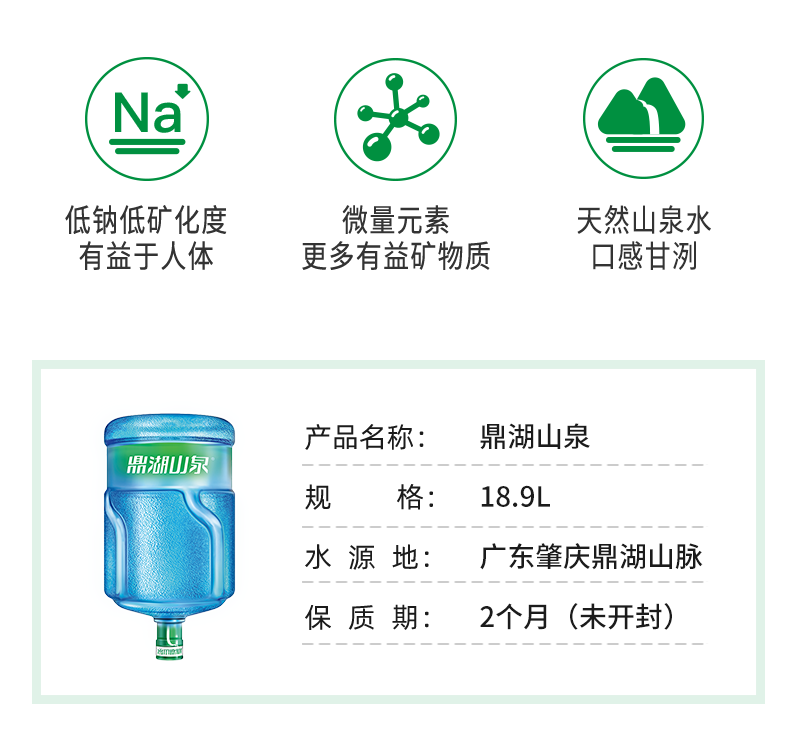 鼎湖山泉饮用水桶装水18.9l(购买水卡后可0元下单) - 佳然e选微商城
