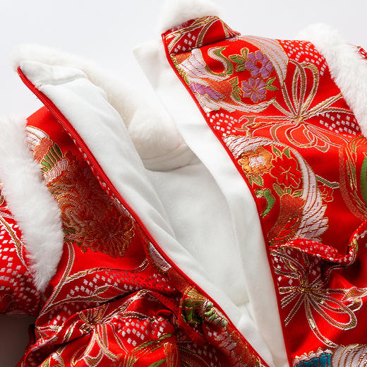 【喜庆年服 高密度绸缎提花】新年喜庆婴儿冬装公主裙保暖抗皱过年衣服女宝宝抱衣满月女童连衣裙拜年服 商品图3