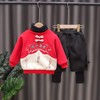 【国风两件套 潮流时尚尽享年味】拜年服儿童中国风汉服唐装冬季加厚款男女宝宝新年喜庆过年服套装 商品缩略图6