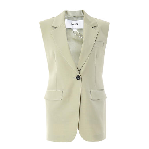 VIMAGE/纬漫纪春季新款时尚百搭马甲女简约干练修身西装马夹女薄外套V1703306 商品图5