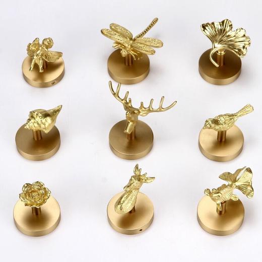 欧式轻奢复古黄铜免打孔免钉挂钩挂衣钩玄关门后创意壁挂墙饰挂钩 商品图7