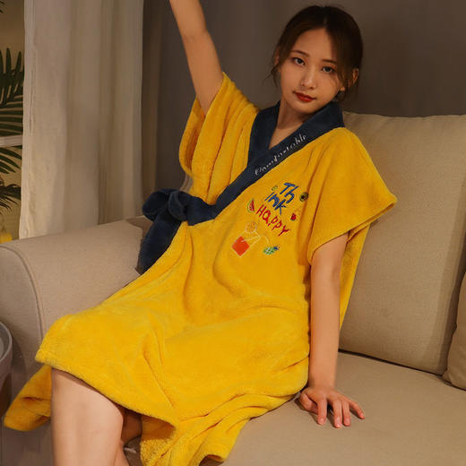 浴巾女可穿裹家用吸水速干夏不易掉毛浴袍2021新款穿衣式晨袍睡袍 商品图8