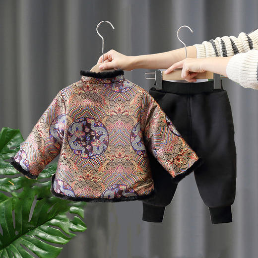 中国风宝宝拜年服冬季男童礼服汉服儿童新年唐装过年周岁喜庆衣服 商品图1