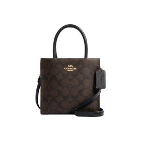 【预售】COACH蔻驰Cally17老花帆布配皮琴谱包手提单肩斜挎包迷你托特包女款