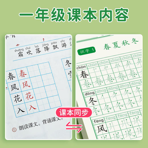【抖音同款】1-3年级人教版语文同步正楷点阵描红练字帖 商品图3