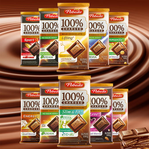 【中欧班列精选】WWJ俄罗斯胜利牌查理德系列纯可可脂醇苦巧克力100g/块 商品图0