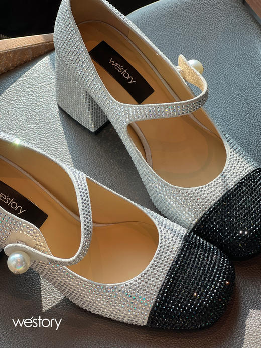 westory2022年春季新款百搭气质粗跟玛丽珍女单鞋W22AE54671 商品图1