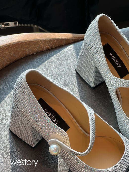 westory2022年春季新款百搭气质粗跟玛丽珍女单鞋W22AE54671 商品图2