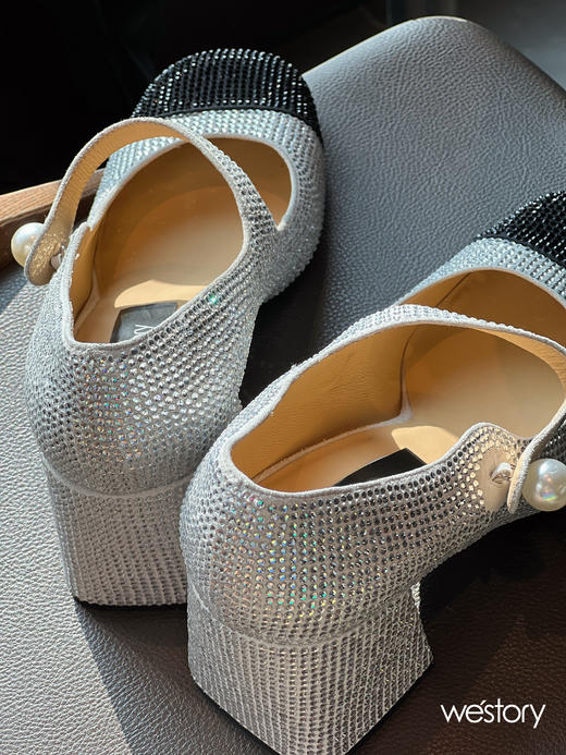 westory2022年春季新款百搭气质粗跟玛丽珍女单鞋W22AE54671 商品图3