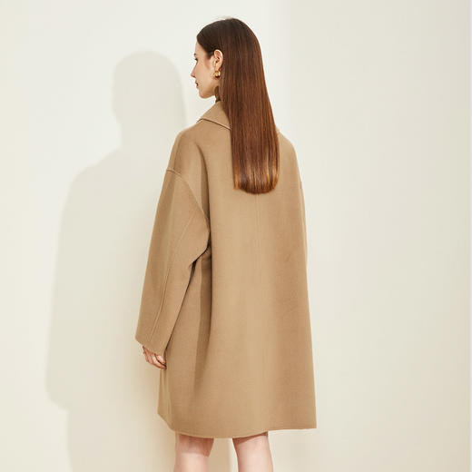 LH9Q3斯尔丽瑟俪2021秋冬新款宽松双排扣大气百搭外套双面呢舒适大衣 商品图4