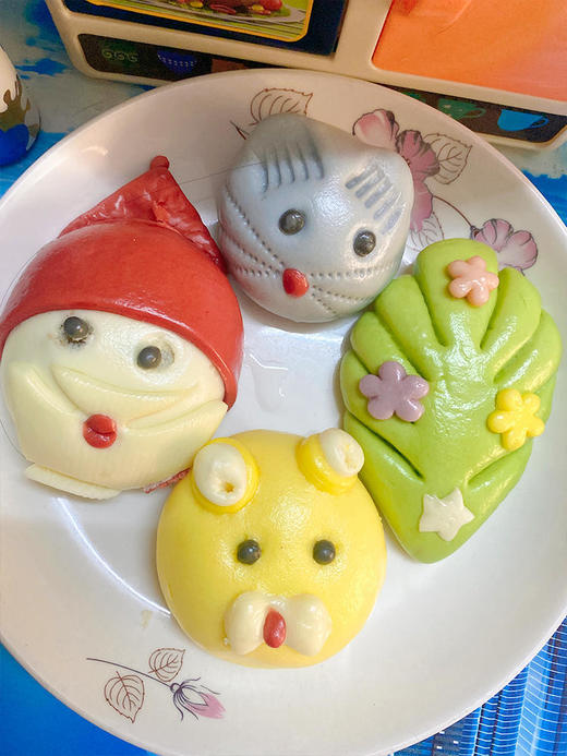 21日20点【人手工卡通馒头】手工打馅儿丨高温灭菌儿童早餐半成品早点黑芝麻+花生+紫米+豆沙四种馅儿6个*3盒【冷冻保质期60天】觅食 商品图8