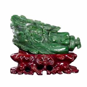 和田碧玉《遇百财》玉雕孤品