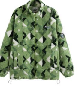 F426/几何图案羊羔绒宽松外套 商品图0