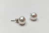 银925淡水珍珠耳钉9-10mm白 一根针105005 商品缩略图0