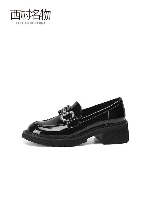 西村名物2022春季商场新款厚底乐福鞋小皮鞋女马衔扣单鞋X22AM17521 商品图1