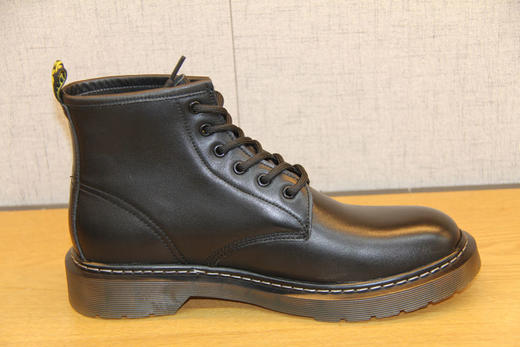 豪行秋款10353980马丁靴男高帮英伦风皮鞋中帮黑色单靴皮靴短靴子 商品图3