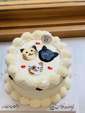 手绘猫咪奶油蛋糕 下单前请仔细阅读商品详情