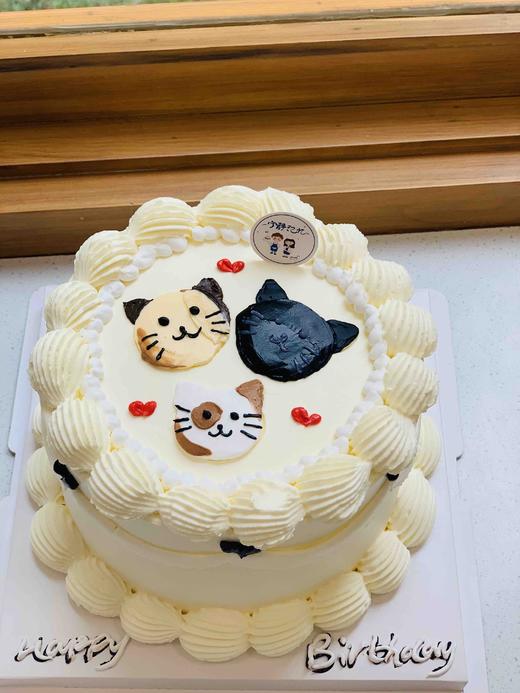 手绘猫咪奶油蛋糕 下单前请仔细阅读商品详情 商品图0